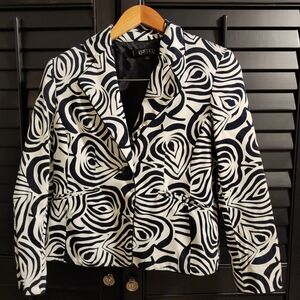 Kasper Women's Abstract Black and White Blazer